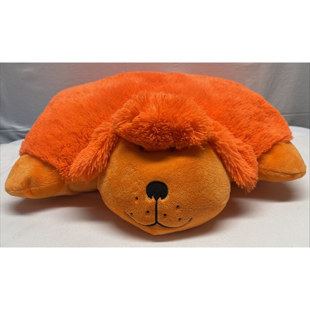 Pillow Pets Orange Neon Neonz Dog Plush Shaggy Puppy Stuffed Animal 2012 Retired